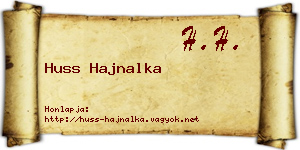 Huss Hajnalka névjegykártya